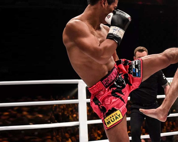 Namman Muay Logo on Thai boxing shorts